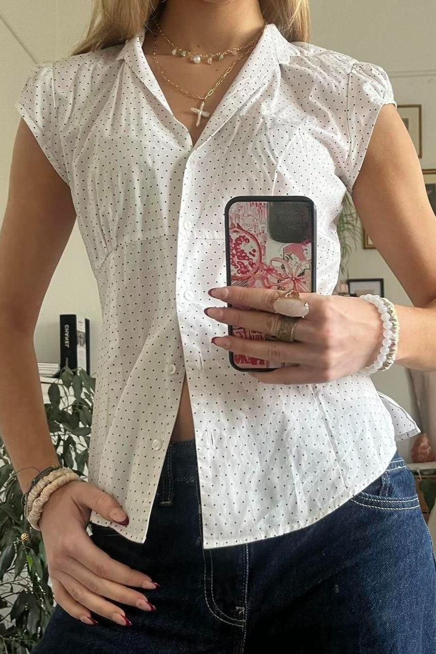 Versatile Red White Plaid Blouse image 13