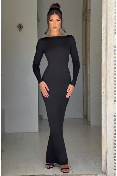 Long Sleeve Backless Bodycon Formal Dress image 9