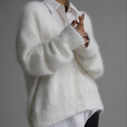 V-Neck Mink Wool Knit Cardigan image 6
