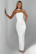 Sheer Sleeve Bustier Gown Formal Dress image 3
