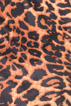 Leopard Print Ruched Round Neck Maxi Dress image 5