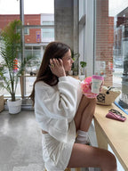 Folded Collar, Long Sleeve Sweater Cardigan image 4