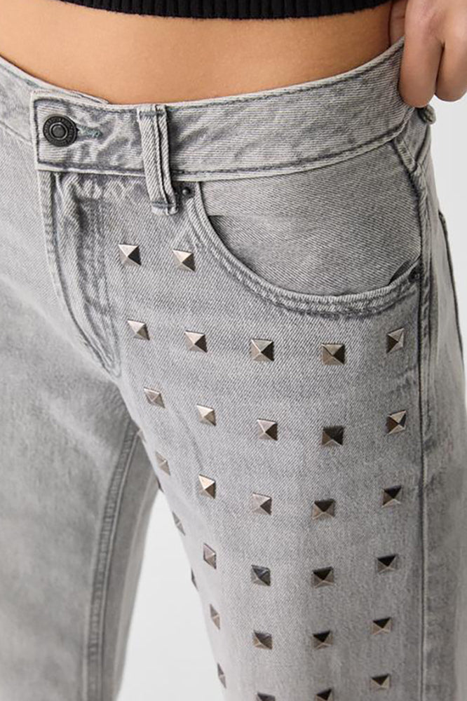 Metal Accent Trendy Wide Leg Jean image 5