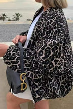 Animal Print Cotton Casual Coat image 2