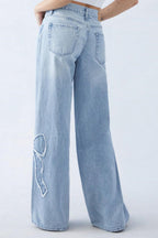Embroidered Butterfly Raw Hem Jean image 5