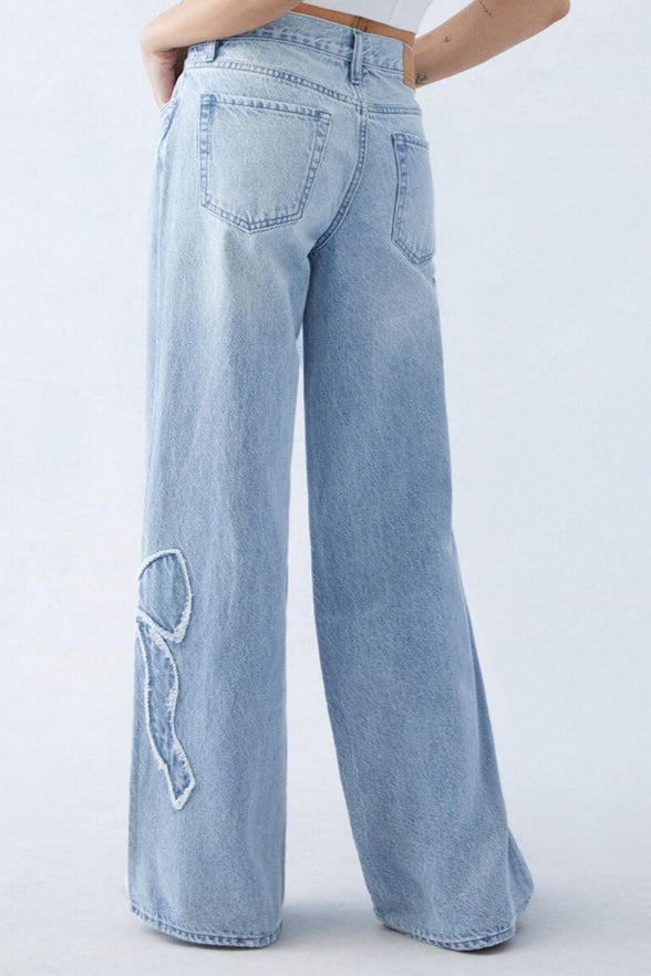 Embroidered Butterfly Raw Hem Jean image 5