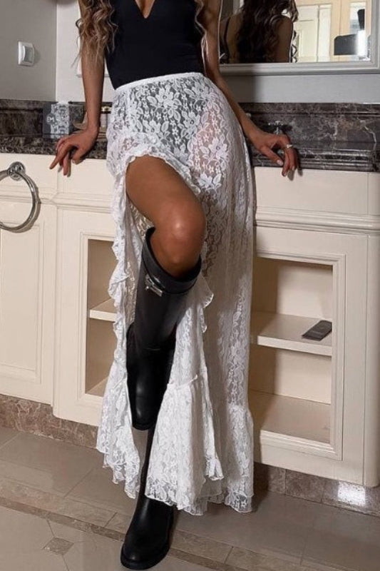 Versatile Lace Split Slim Skirt image 2