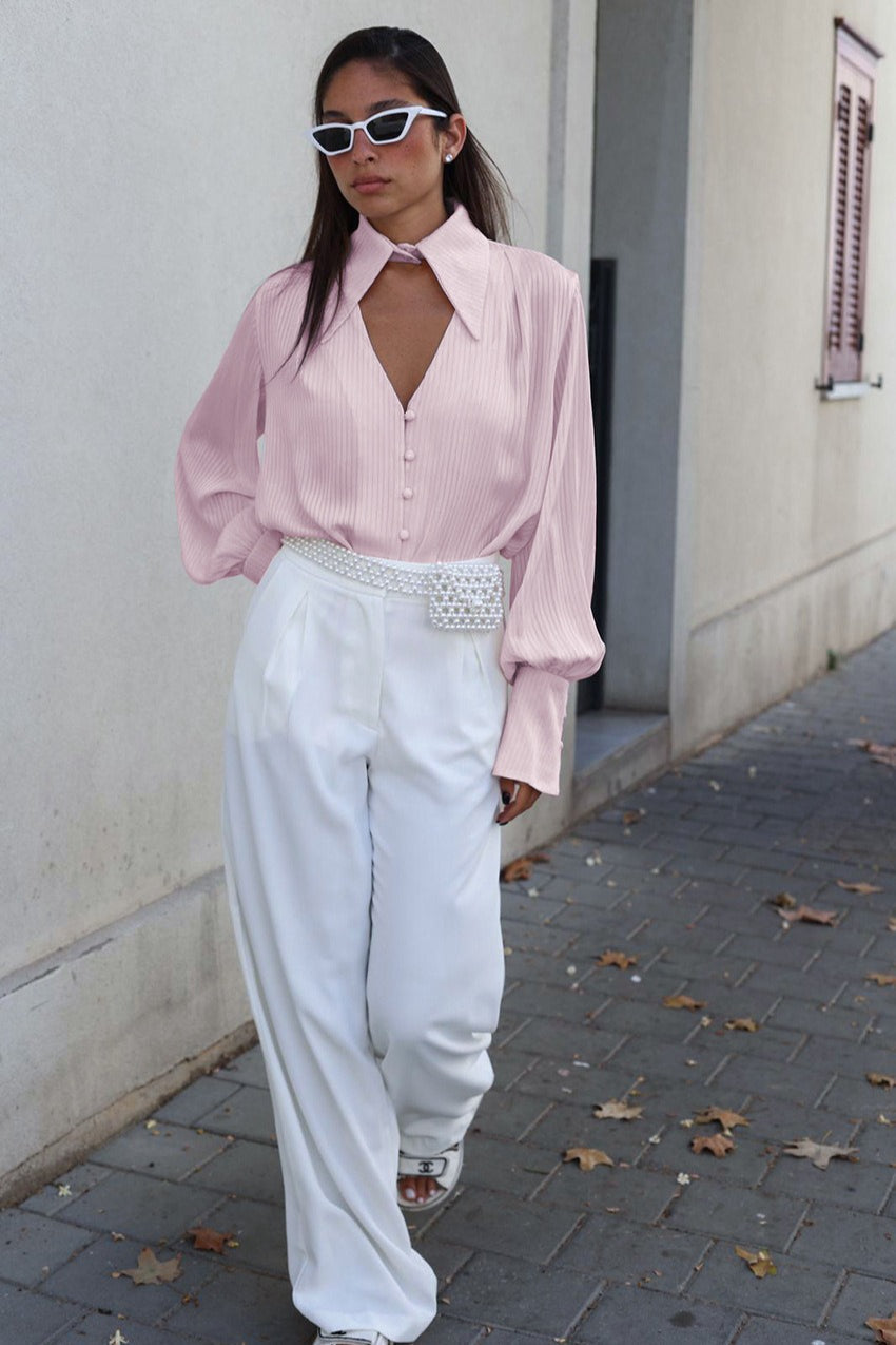 Elegant Collared Long Sleeve Blouse image 3