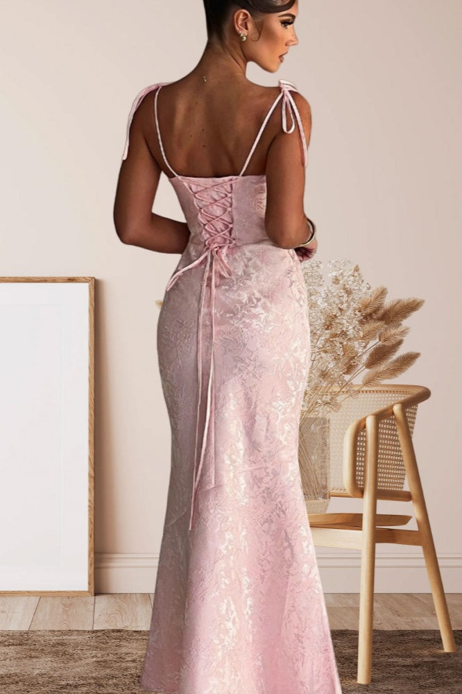 Solid Sash Backless Mermaid Formal Dress image 8