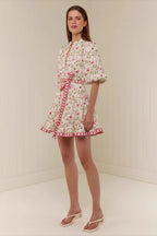 Casual Linen Lace-up Belted Summer Beach Mini Dress image 2