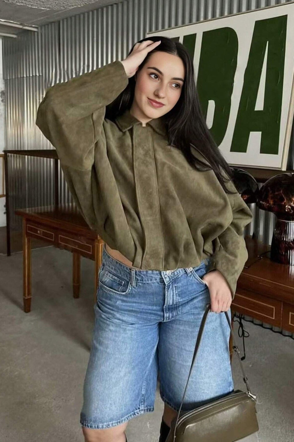 Batwing Sleeve Bomber Jacket image 4