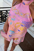 Chic Ethnic Print Halter Loose Two Piece Set image 4