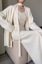 Ribbed High-End Knit Cardigan Tank Wide-Leg Pants Three Piece Set image 1