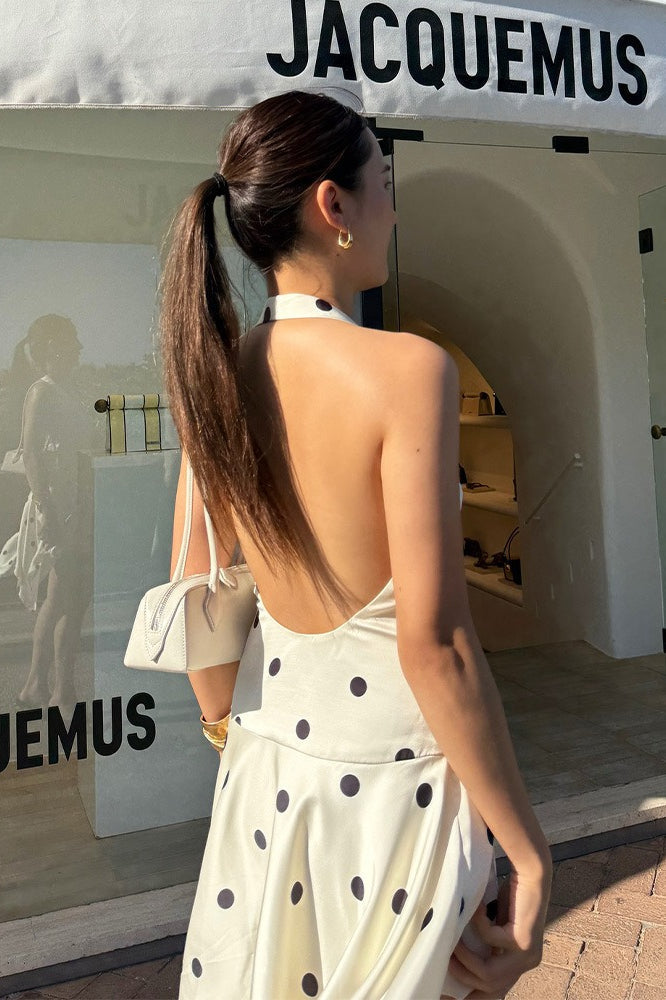 Halter C-Neck Backless A-Line Mini Dress image 2
