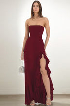 Ruffled Bustier Side Slit Formal Dress image 4
