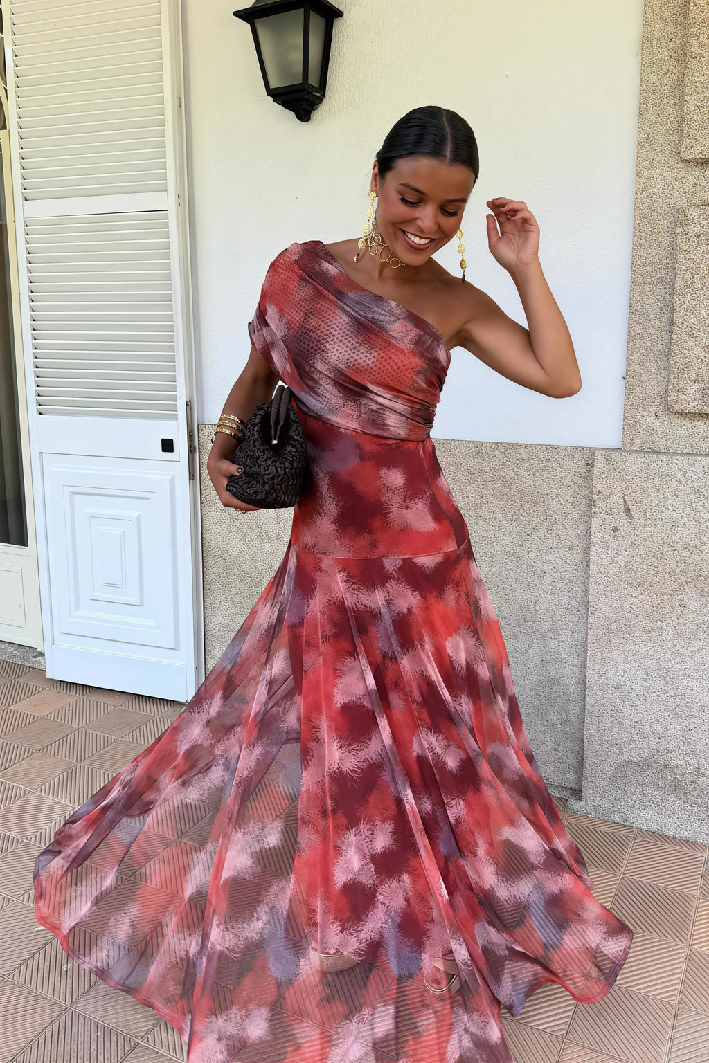 Floral Print Ruched Flared A-Line Vacation Mini Dress image 1