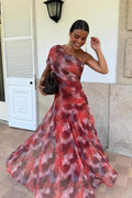 Floral Print Ruched Flared A-Line Vacation Mini Dress image 1