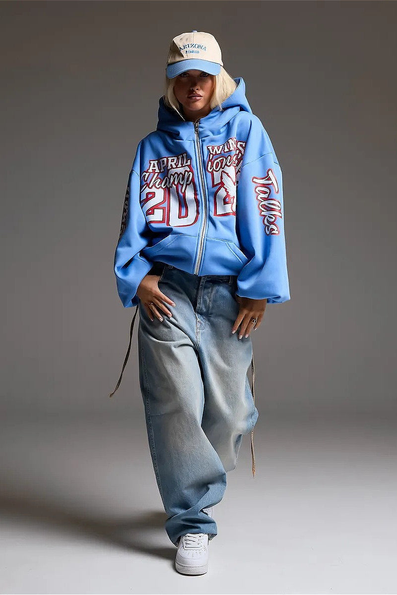 Heavyweight Printed Zip Up Hoodie image 4