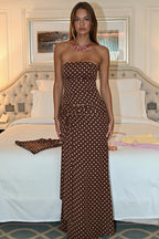Polka Dot Strapless Top Bodycon Maxi Skirt Sets image 4