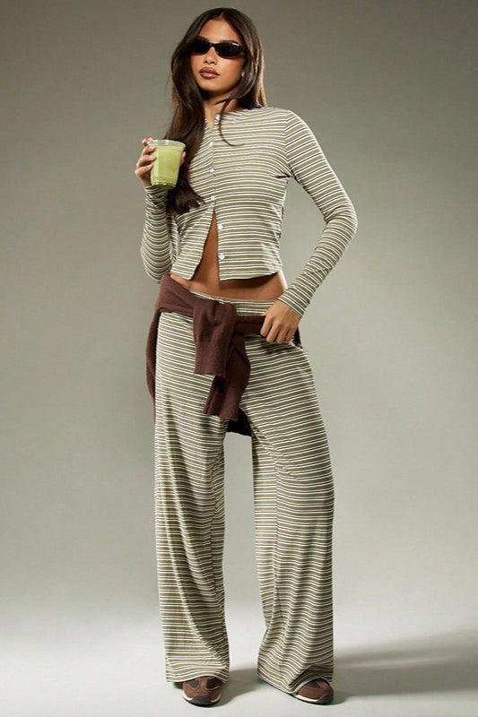 Stripe Button Cord Easy Two Piece Set image 2