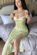 Elegant Floral Split Cami Maxi Dress image 9