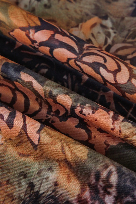 Botanical Print Mesh A-Line Maxi Skirt image 4