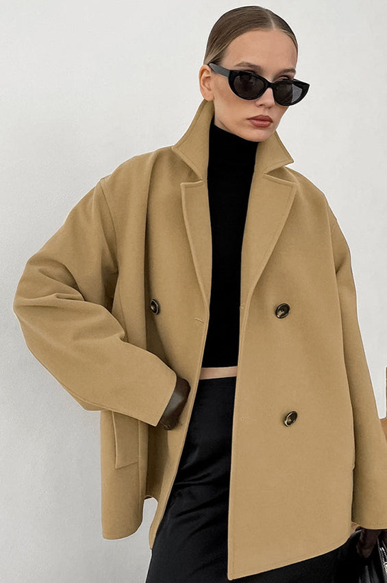 Loose Wool Lapel Coat image 1