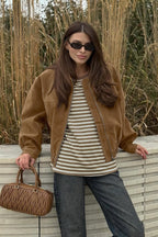 Vintage Suede Zip Front Relaxed Jacket image 1