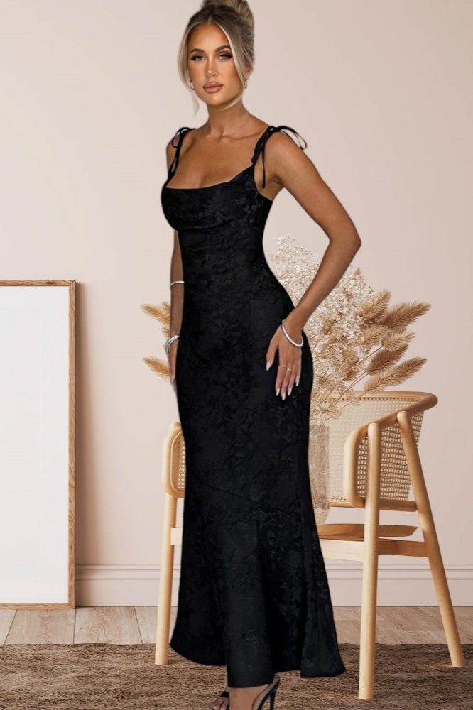 Solid Sash Backless Mermaid Formal Dress image 14