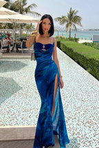 Floral Cowl Neck Split Strap Maxi Dress image 4