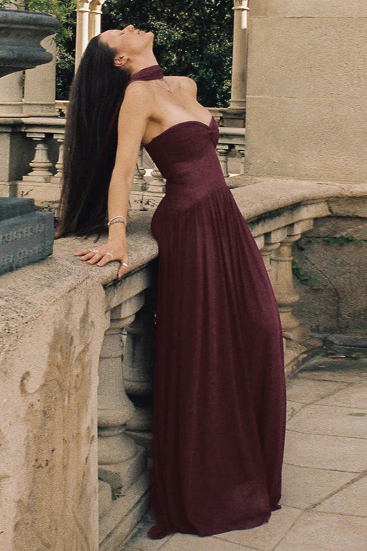 Strapless Flowy Ribbon Slim Waist Maxi Dress image 7