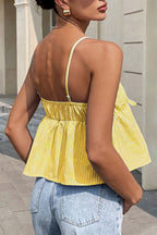 Striped Tie Up Sexy Cami Top image 2