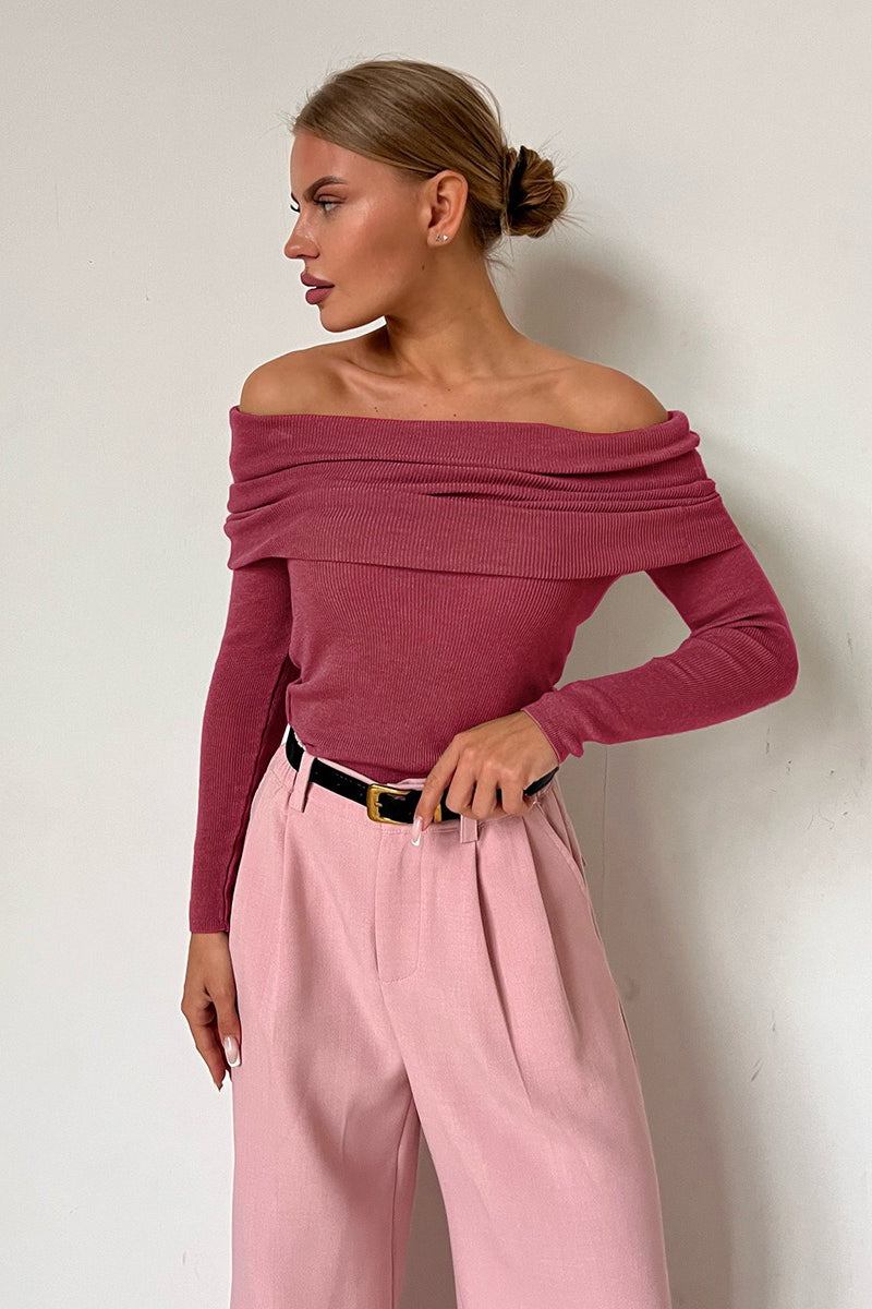 Slim Fit Off-Shoulder Knit Top image 12