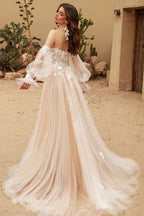 Strapless Vintage Lace Off Shoulder Wedding Dress image 4