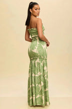 Printed Strapless Cutout Maxi Dress image 4