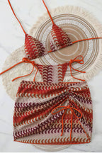 Sexy Striped Tie Three Piece Swim Set image 6