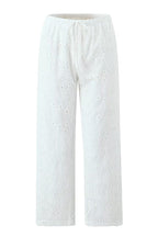 Chic White Floral Embroidery Relaxed Pants image 4