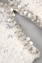 Lace Beaded Sequin Slim Cape Reception Dress image 12