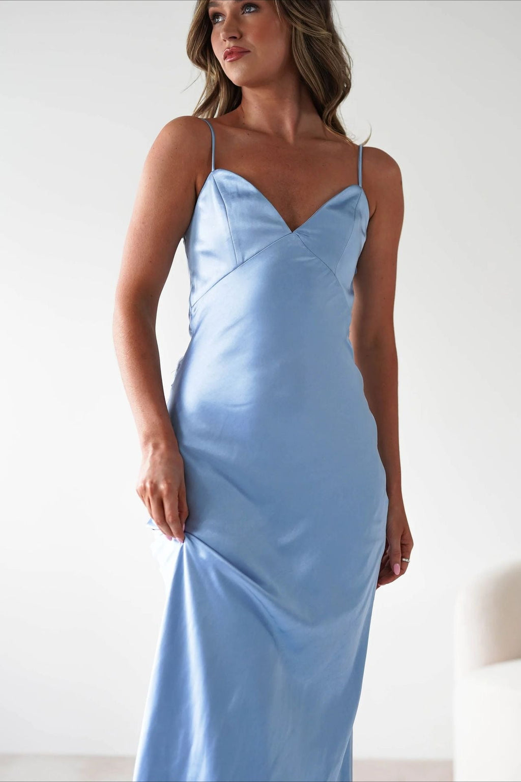 Satin Backless Tie Party Dress image 6