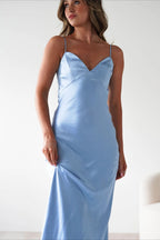 Satin Backless Tie Party Dress image 6