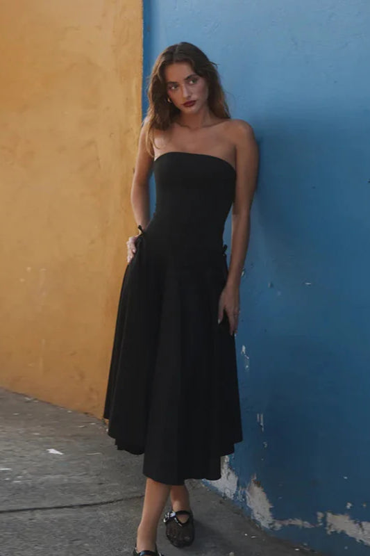 Autumn New Chic Bowknot Strapless Slim Fit Party Dress image 8