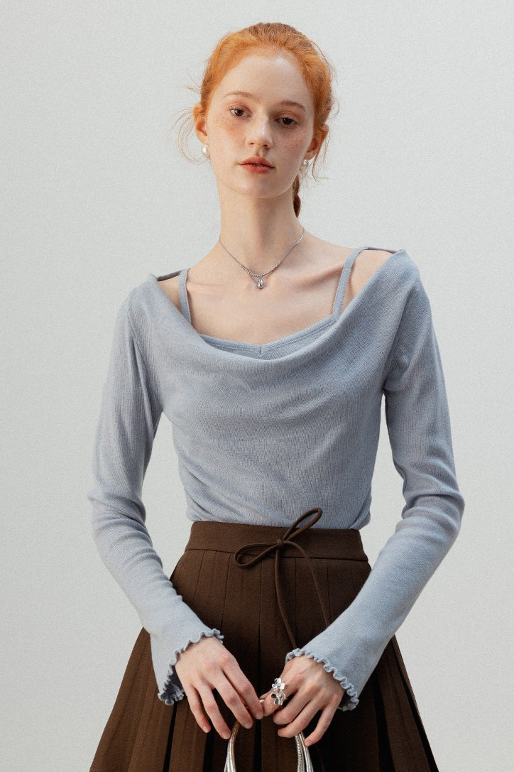 Burgundy Mock Two Piece Knit Top image 13