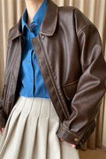 Vintage Modern Oversized Leather Coat image 1