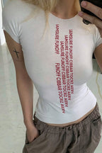 Casual Street Sexy Letter Print Minimalist T-shirt image 4