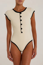 Sexy Color Block Cut Out One Piece Swimwear image 2