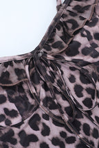 Leopard Ruffled V Neck Cami Maxi Dress image 5