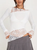 Vintage Slim Fit Floral Detail Long Sleeve Long Sleeve Tee image 8