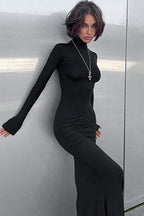 High Neck Long Sleeve Maxi Dress image 2