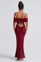 Solid Off Shoulder Ruched Formal Dress image 20