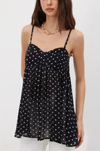 Bow Strap Ruffle Hem Cami Top image 5